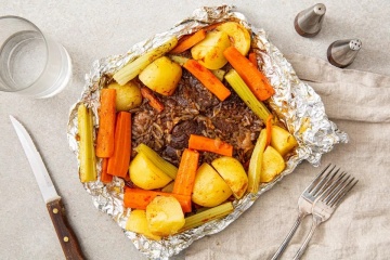 Baked Chuck Steak Dinner in Foil